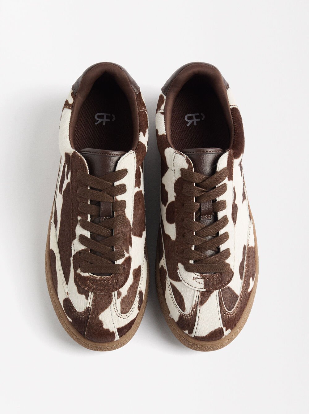 Sapatilhas de pele estampado animal