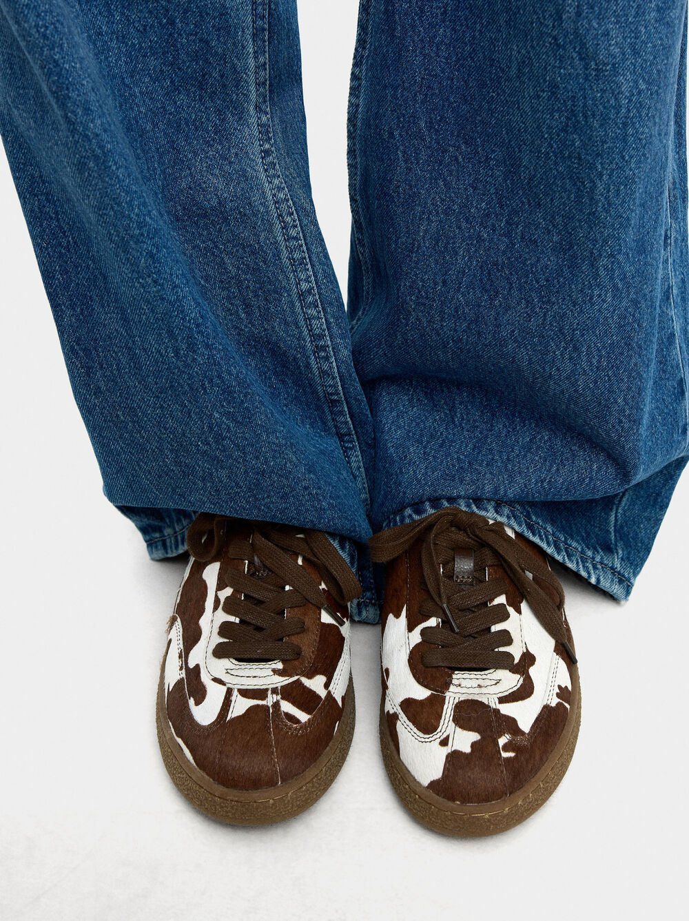 Sapatilhas de pele estampado animal