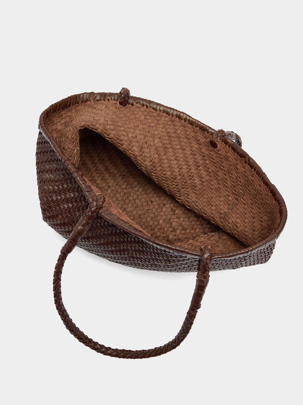 Mala shopper de pele entrançada