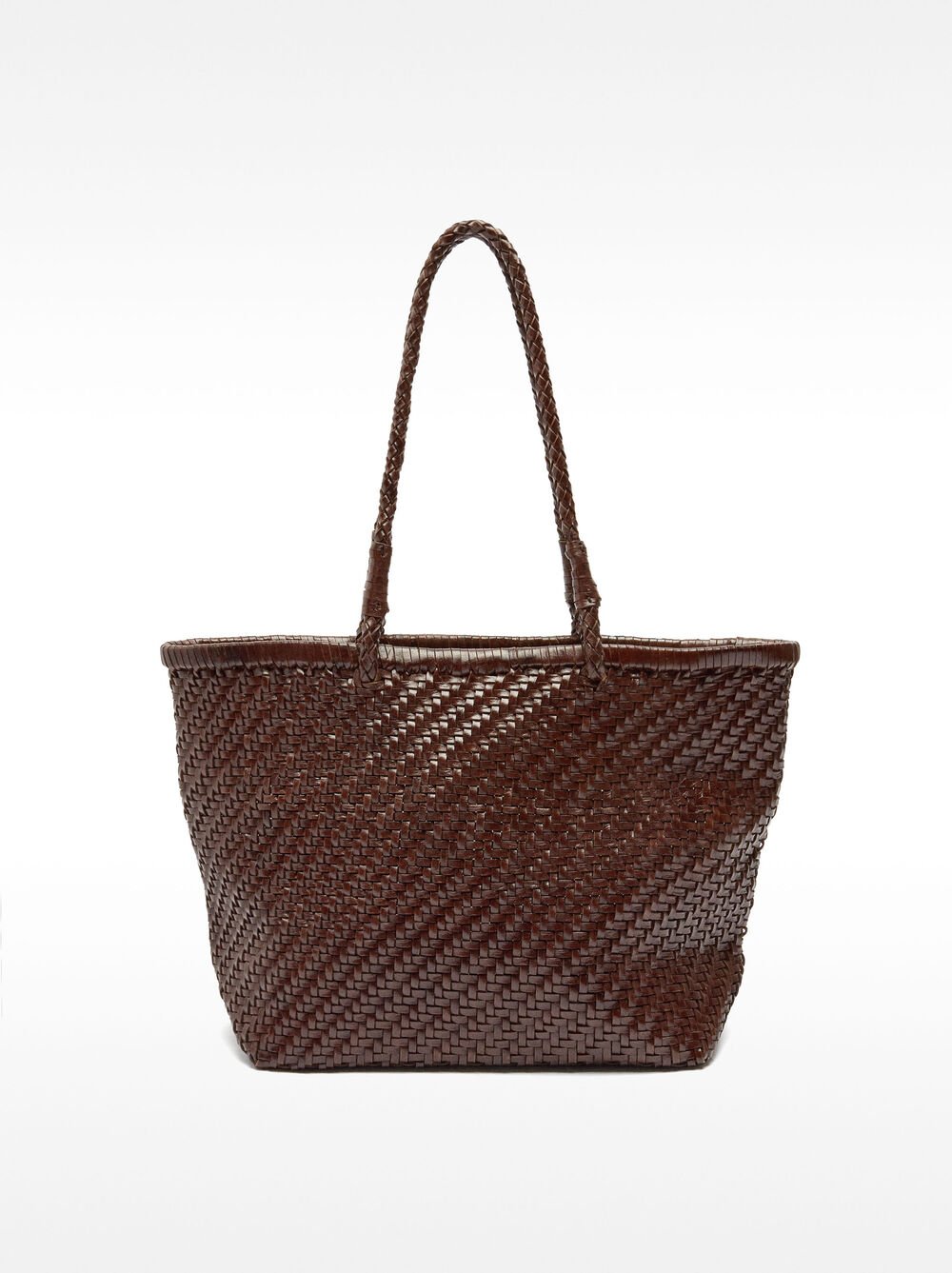 Mala shopper de pele entrançada