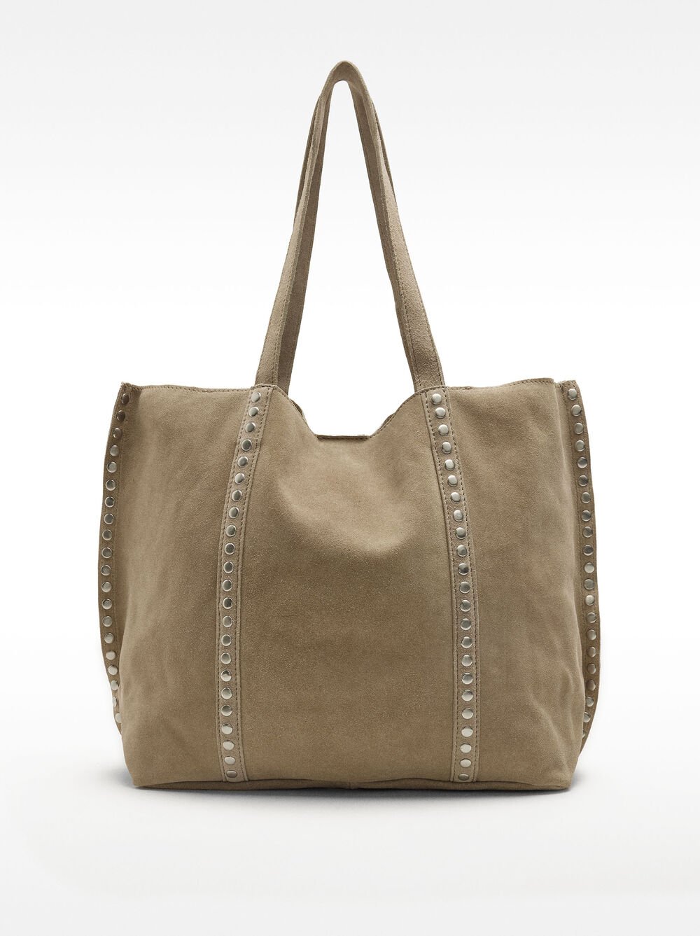 Mala shopper de pele com tachas