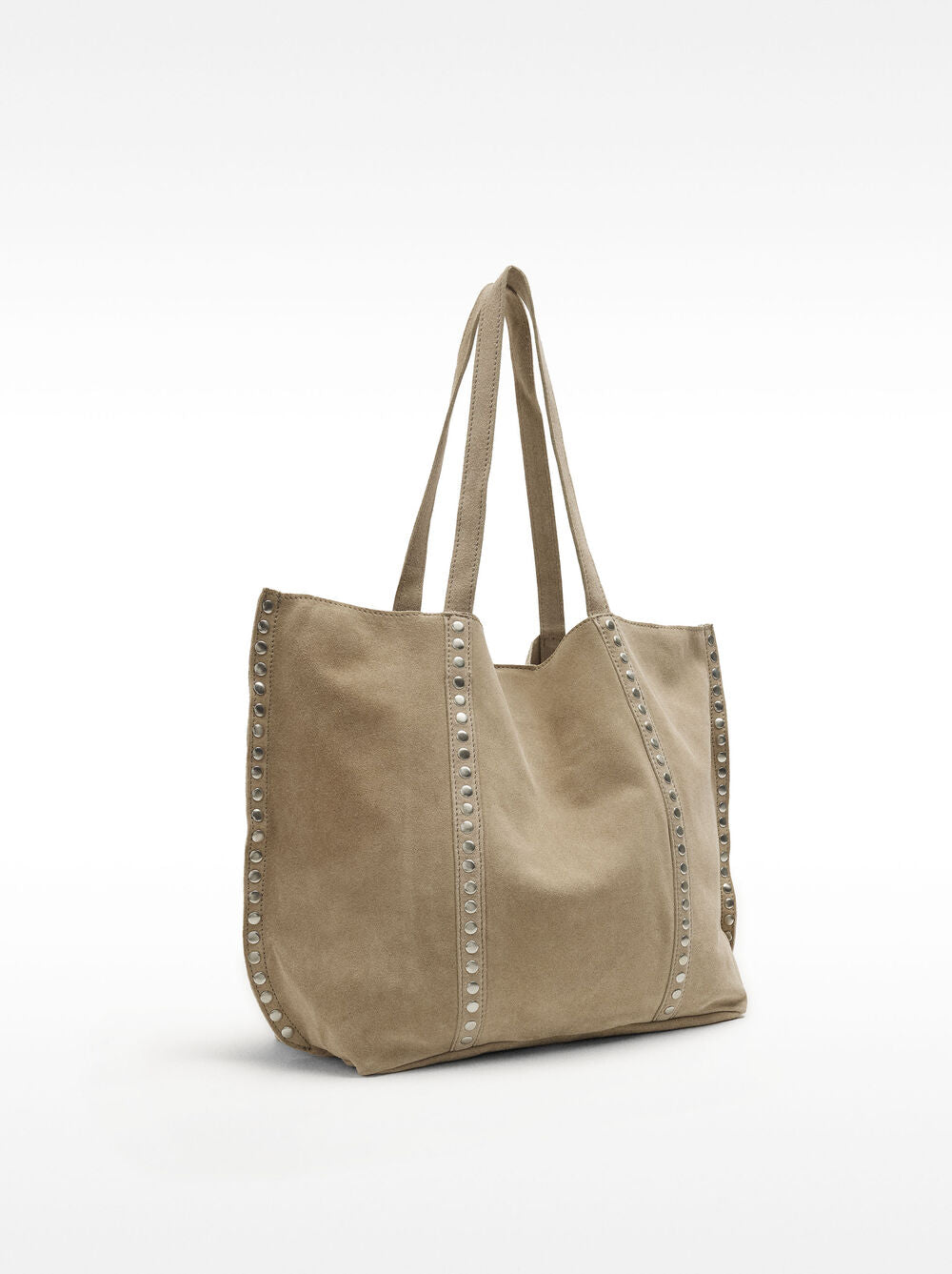 Mala shopper de pele com tachas