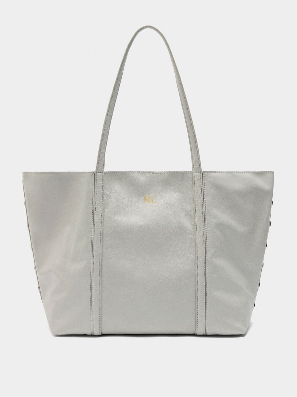 Mala shopper de pele com tachas