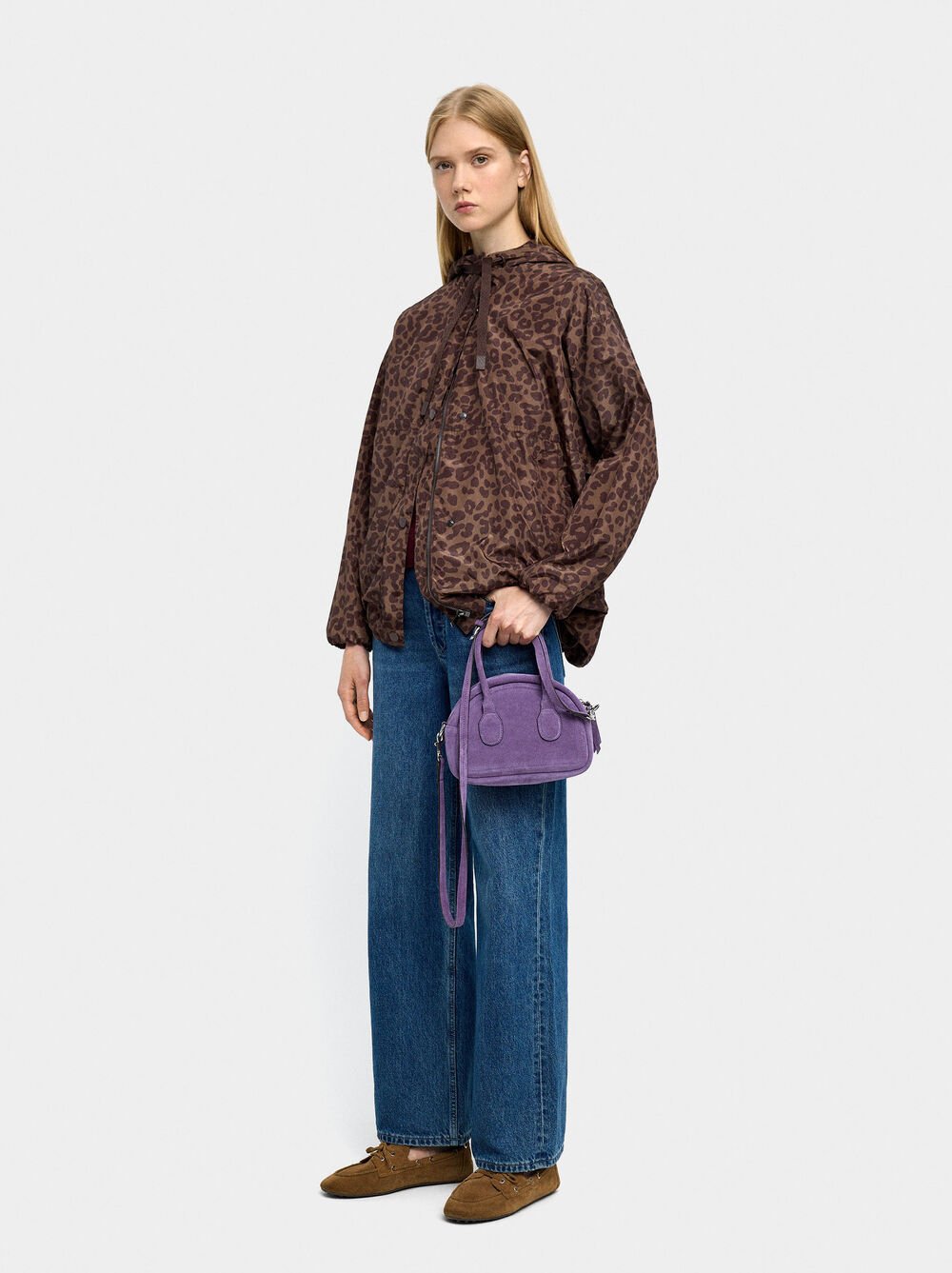 Parka estampada com capuz