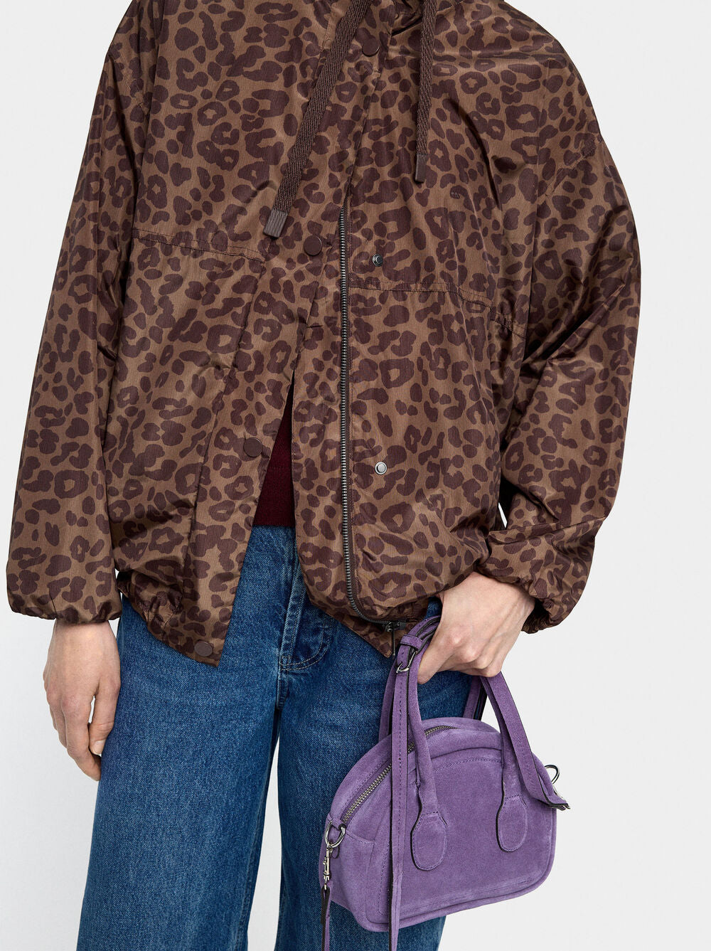 Parka estampada com capuz