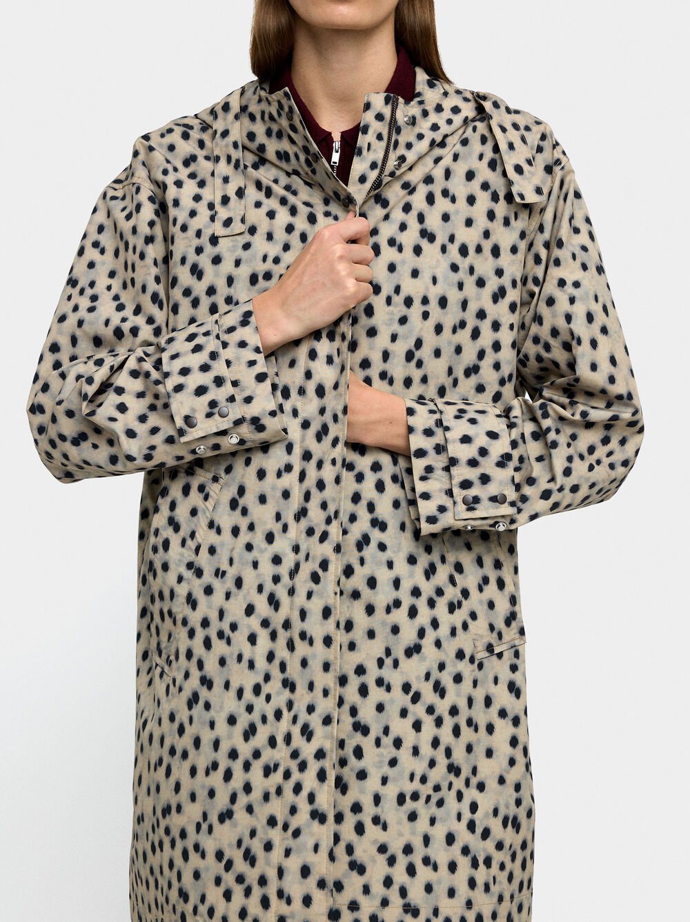 Parka com estampado animal