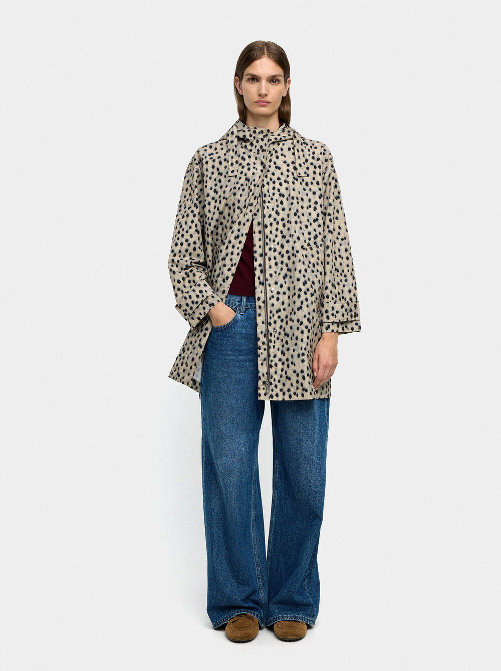 Parka com estampado animal