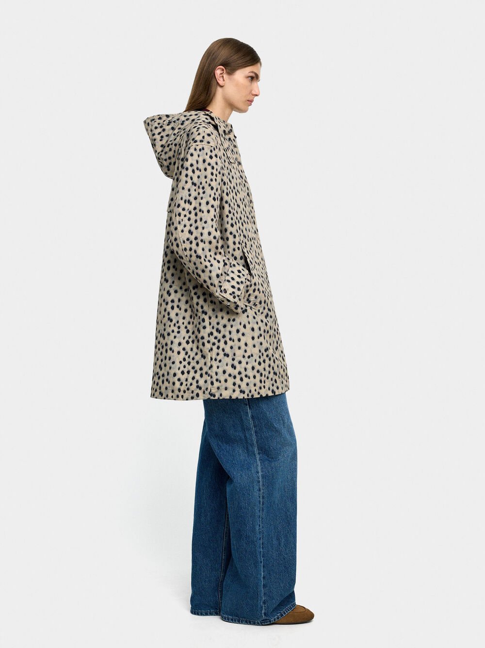 Parka com estampado animal