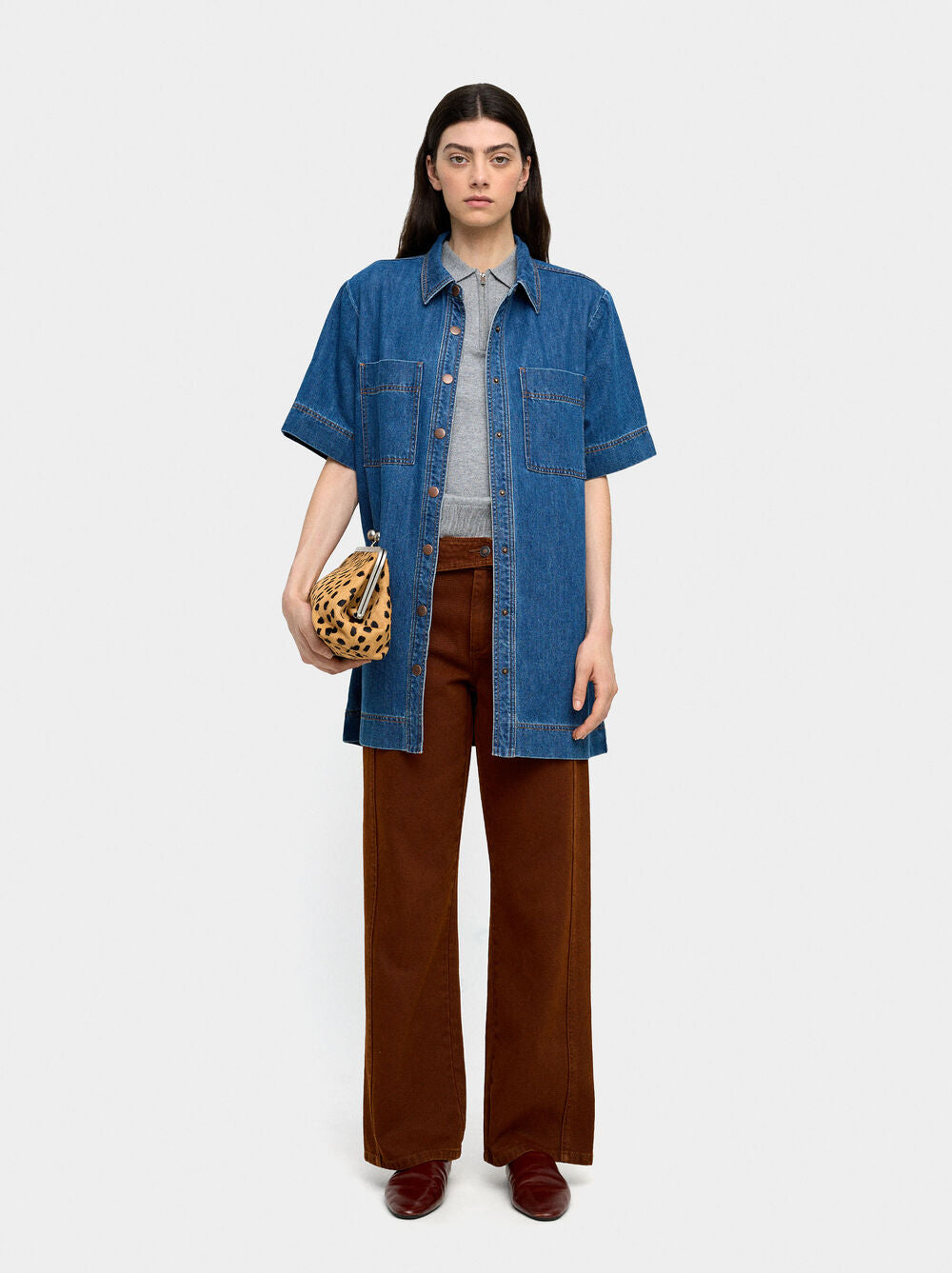 Vestido de ganga 100% algodão