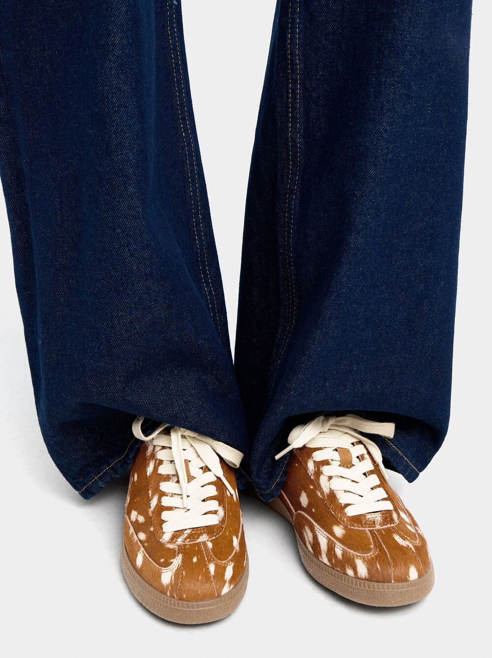 Sapatilhas de pele estampado animal