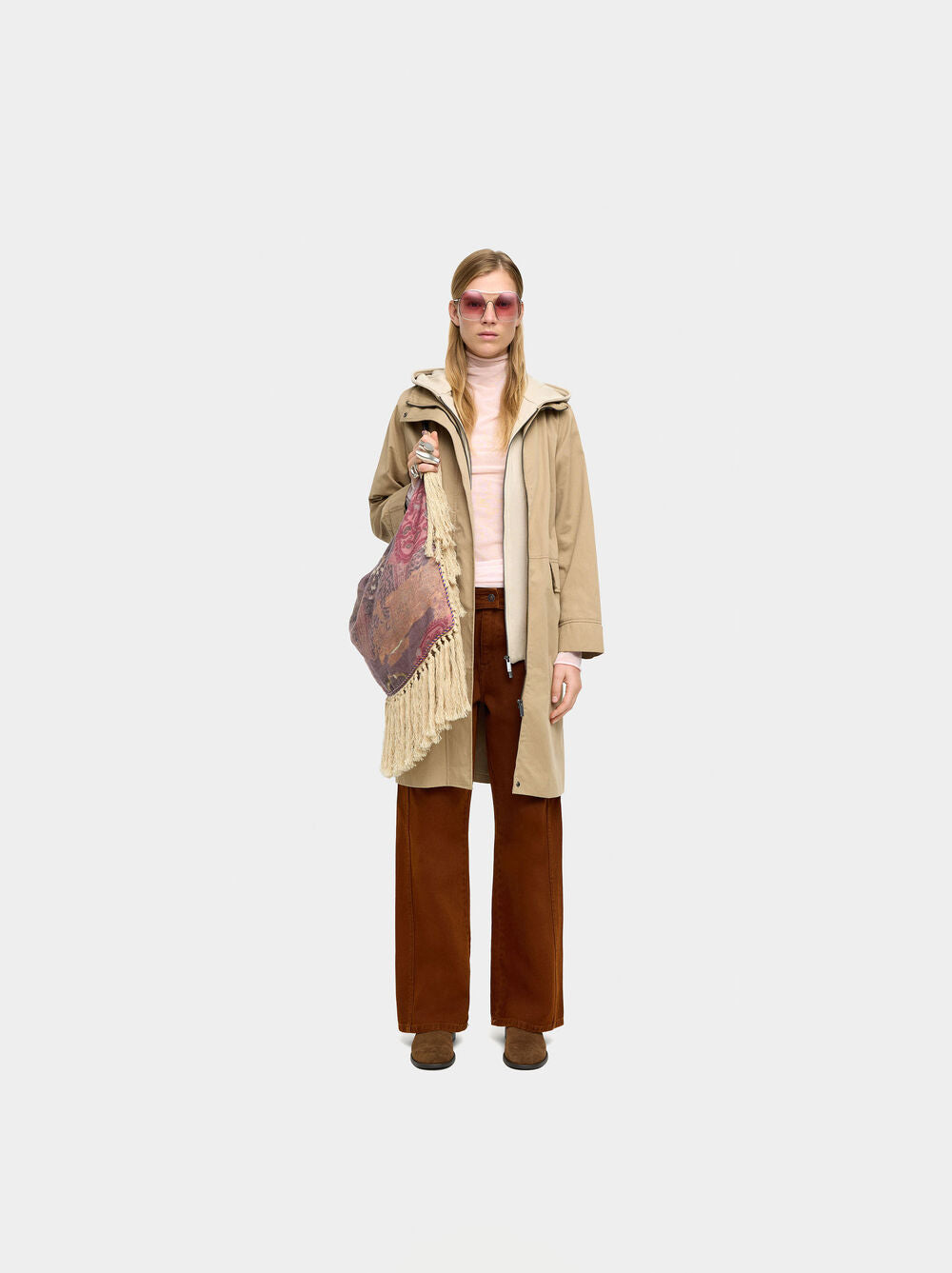 Parka algodão com capuz removível