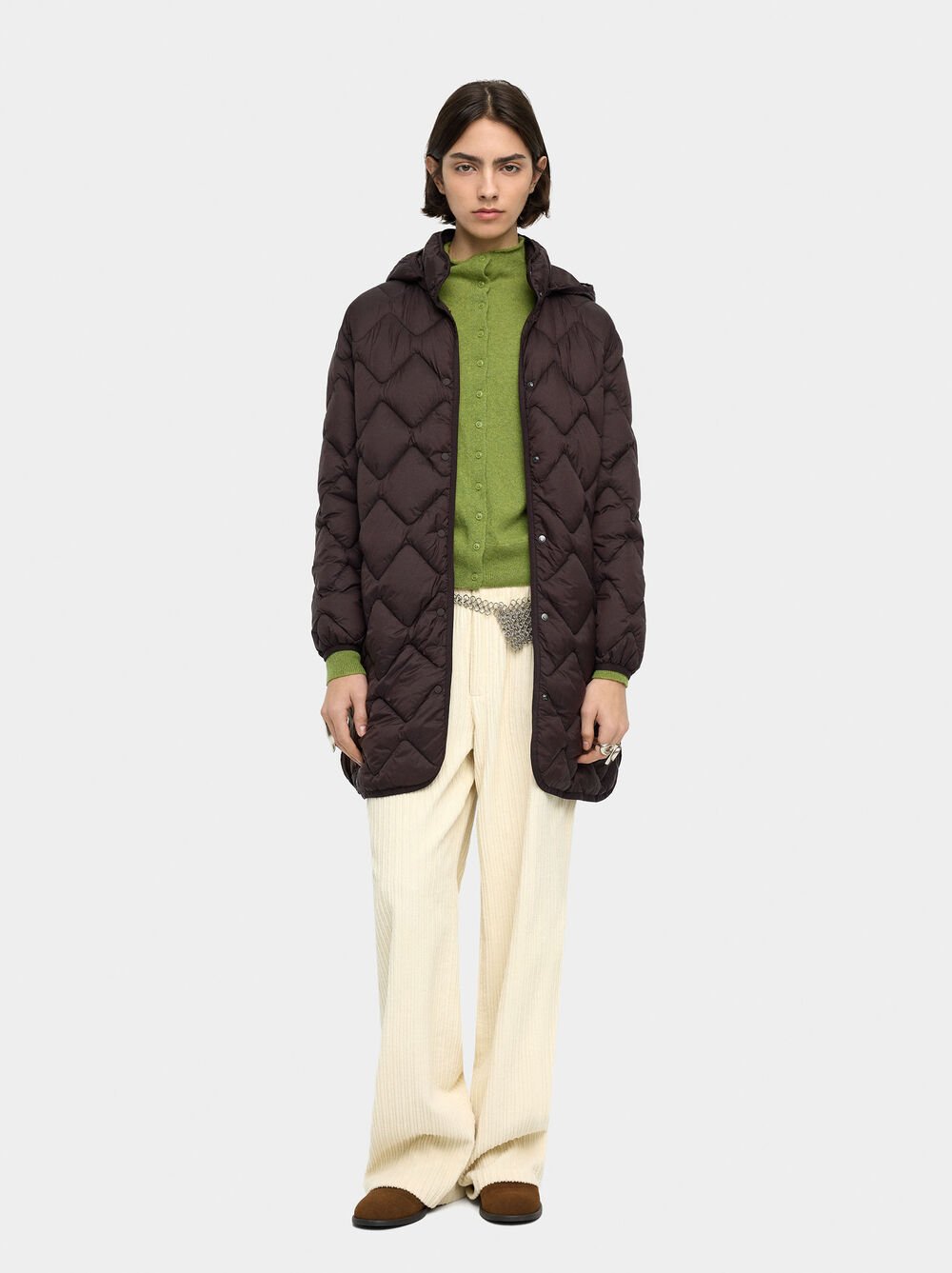 Casaco comprido acolchoado