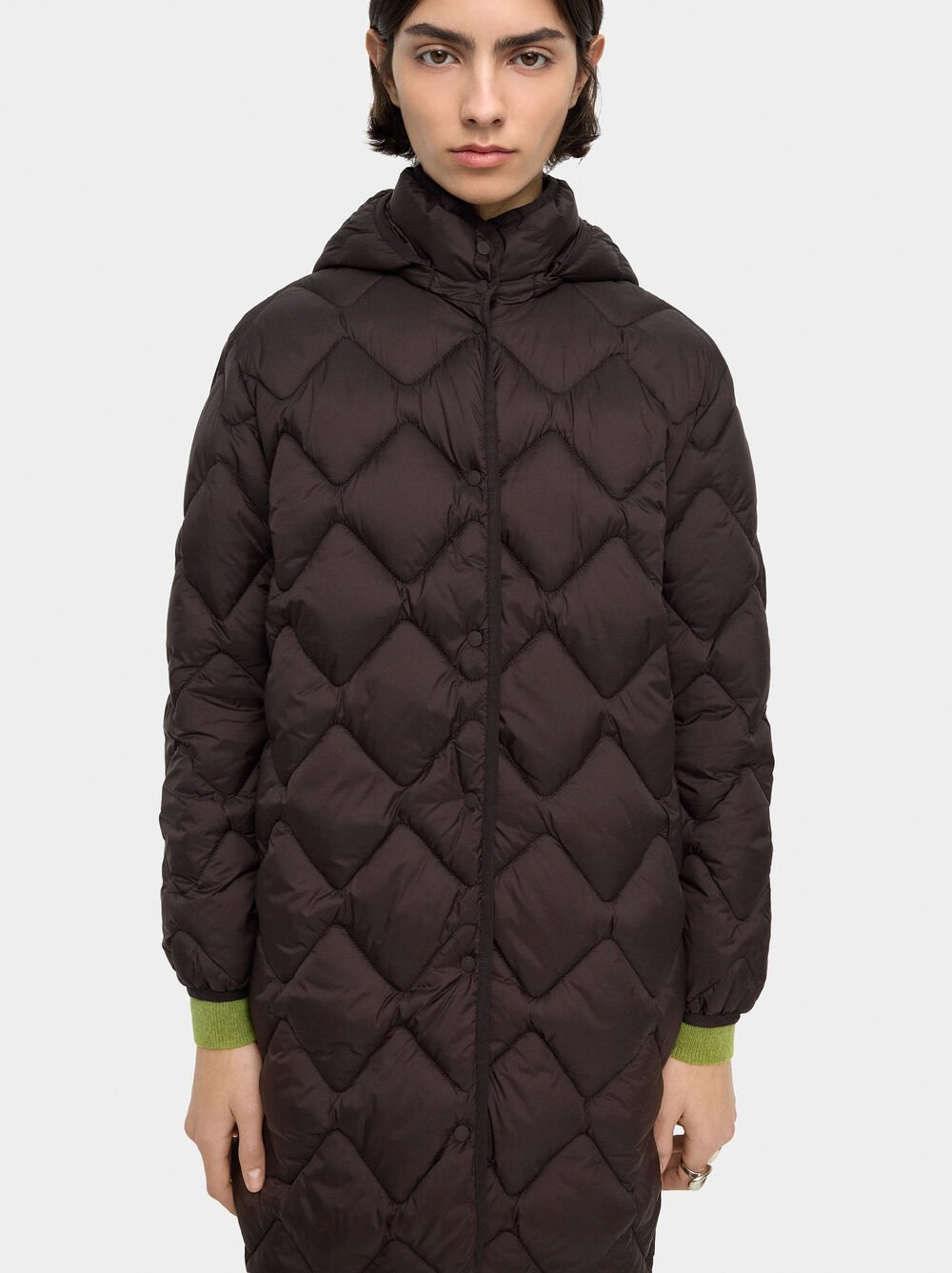 Casaco comprido acolchoado