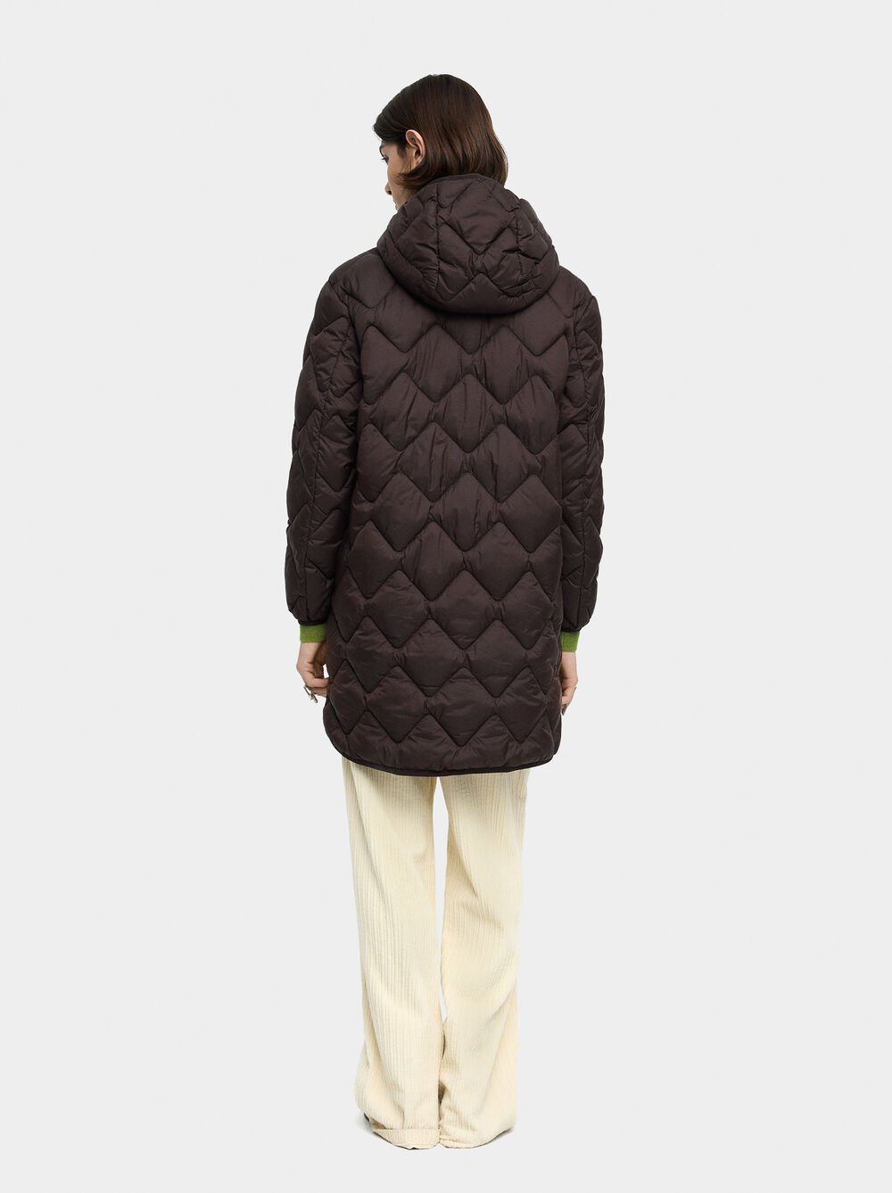 Casaco comprido acolchoado