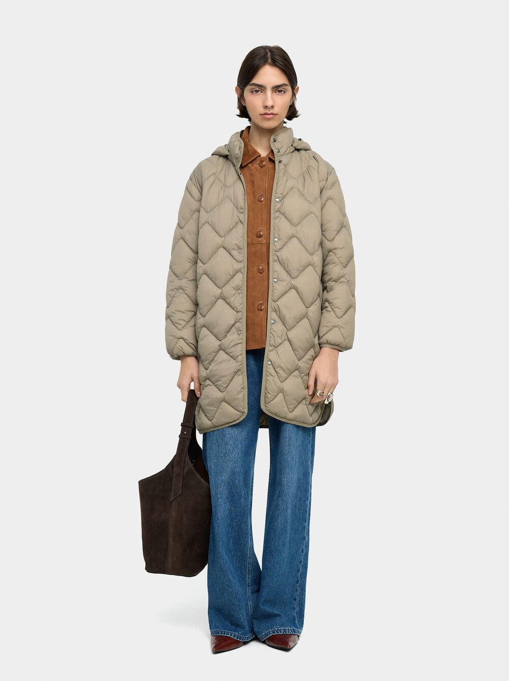 Casaco comprido acolchoado