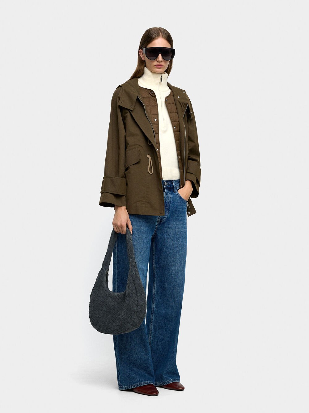 Casaco com capuz e colete