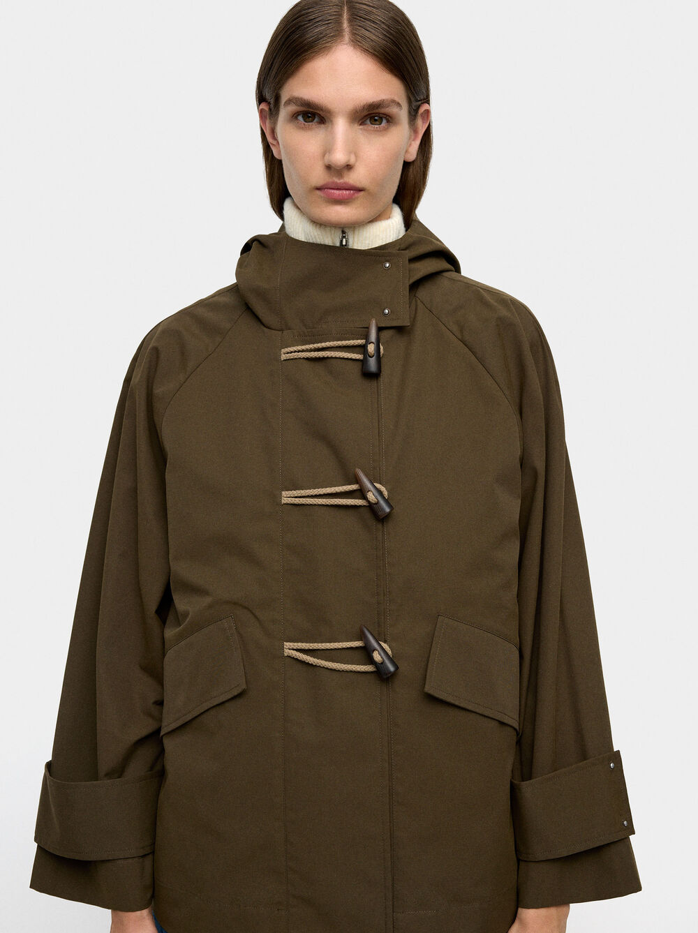 Casaco com capuz e colete