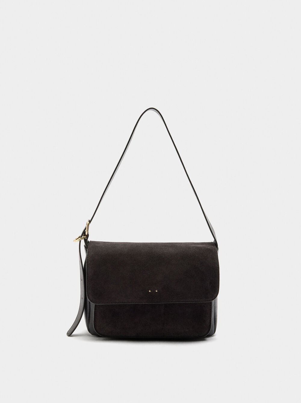 Mala tiracolo com pele