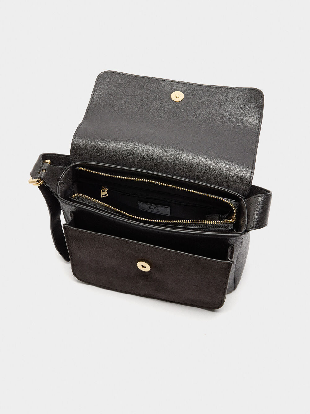 Mala tiracolo com pele