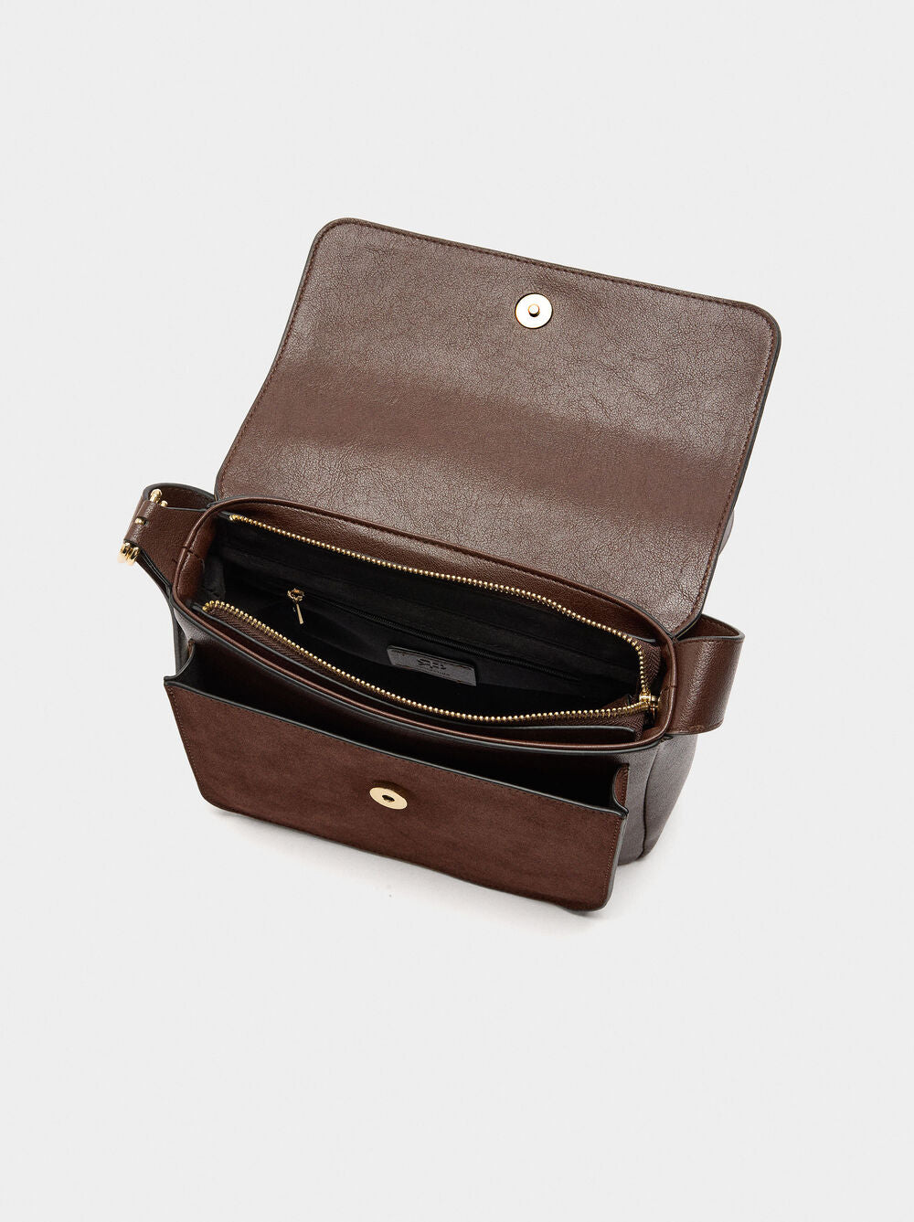 Mala tiracolo com pele