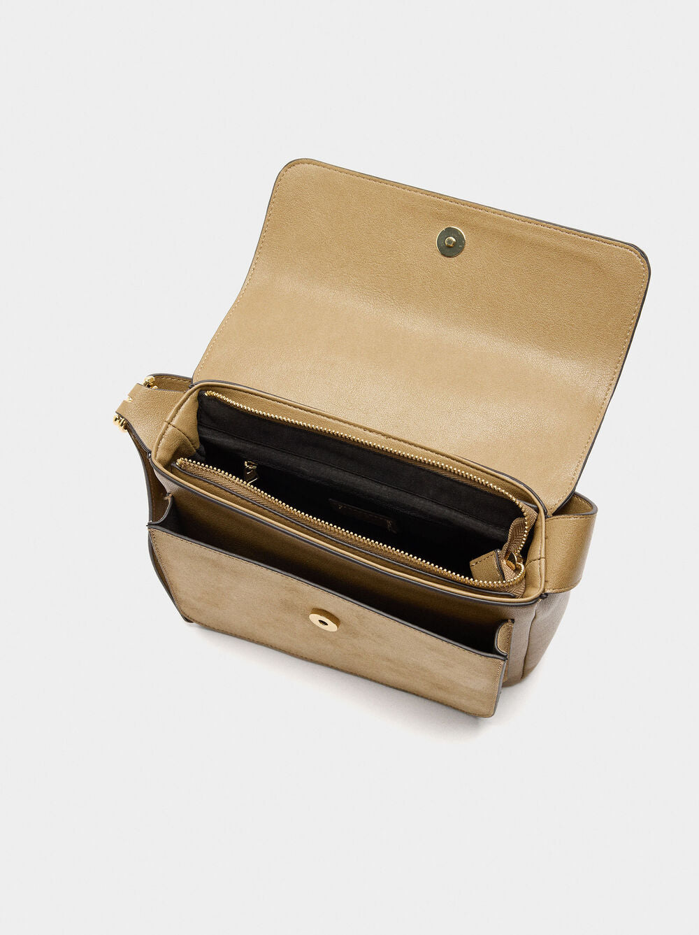 Mala tiracolo com pele