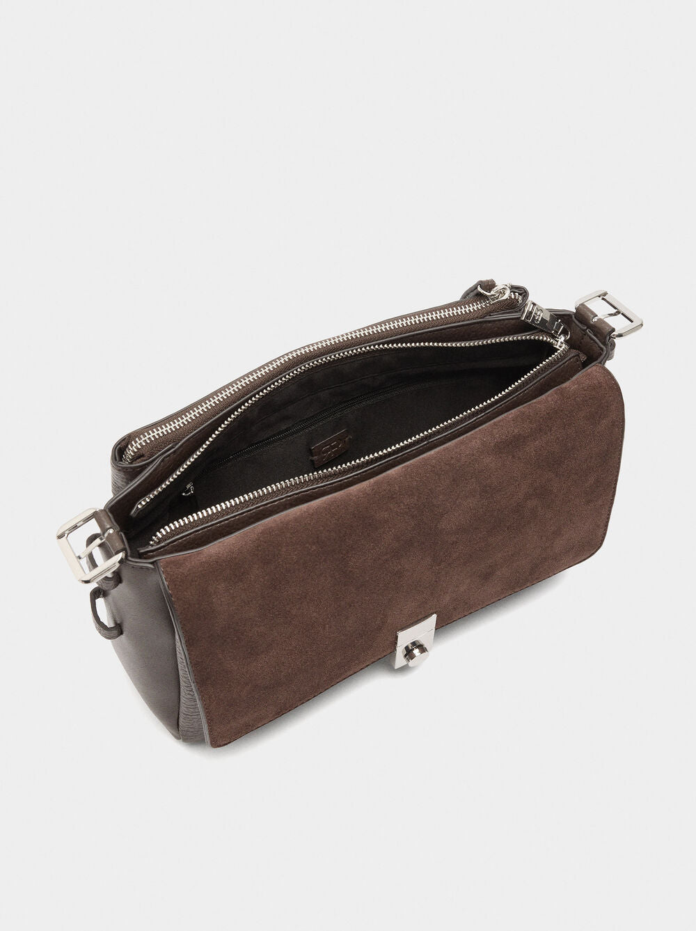 Mala tiracolo com pele