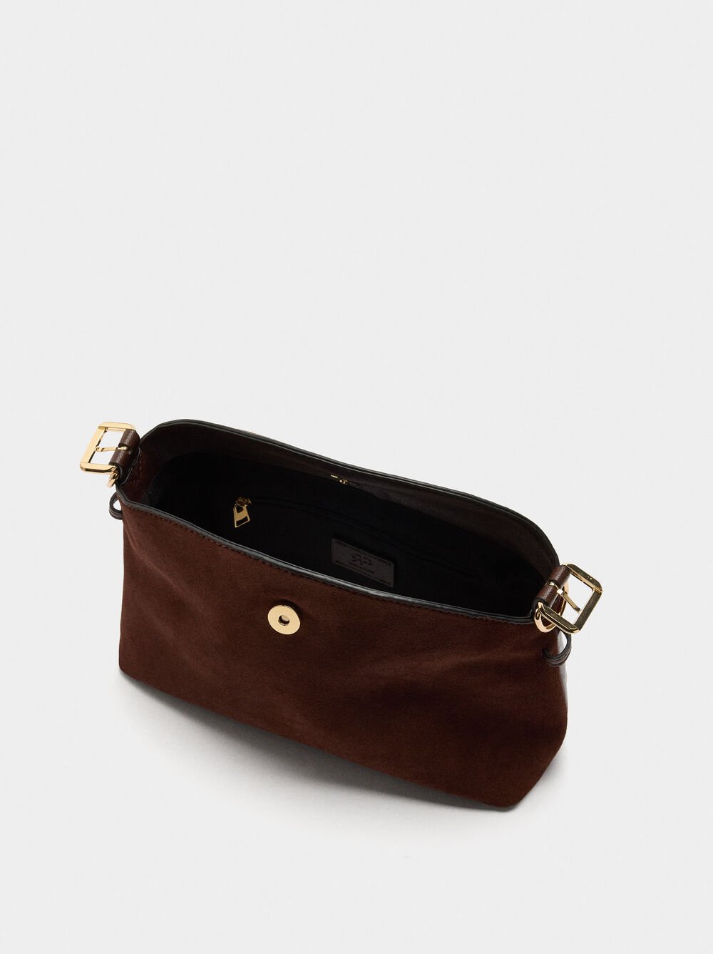 Mala tiracolo com pele