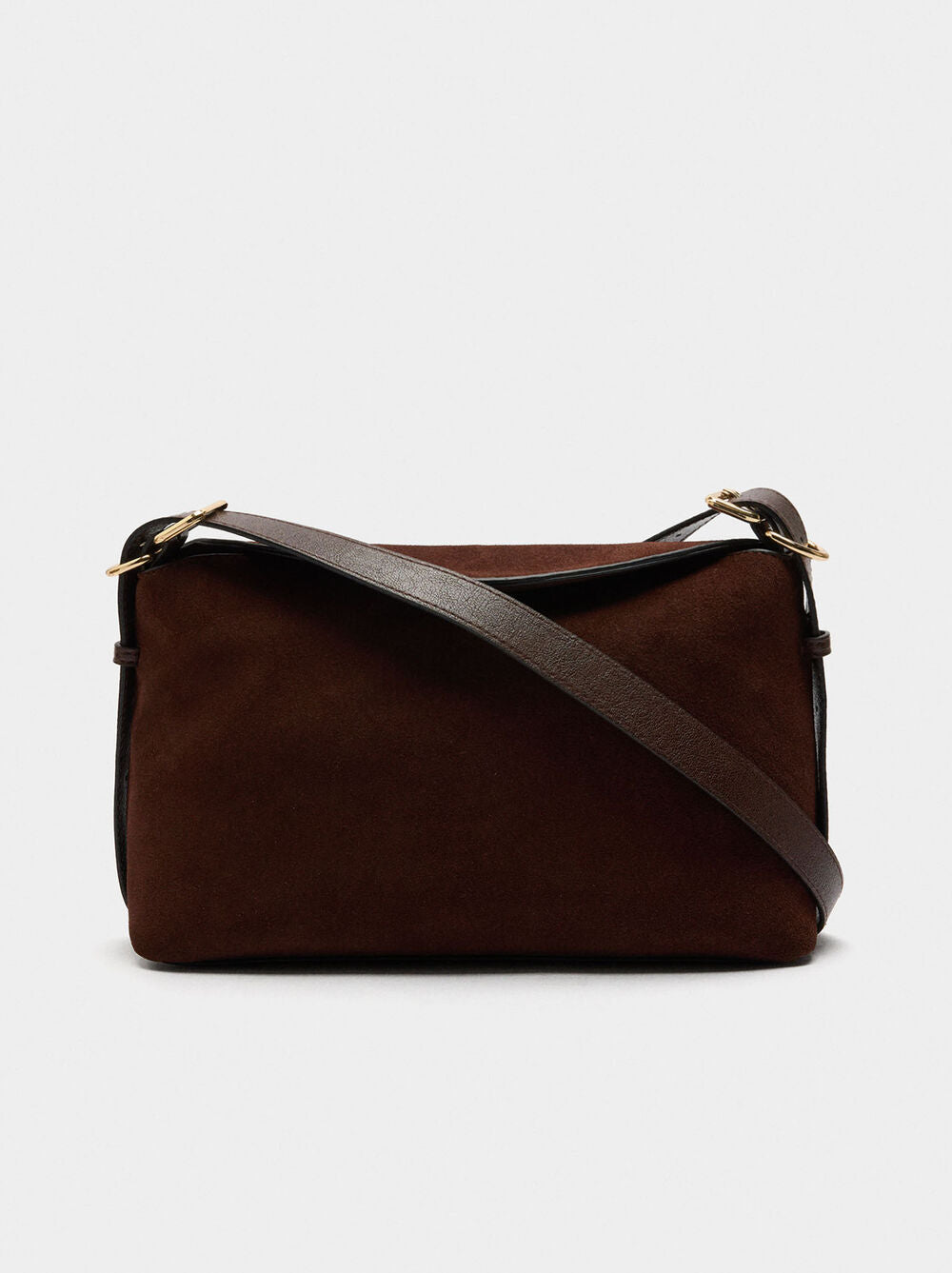 Mala tiracolo com pele