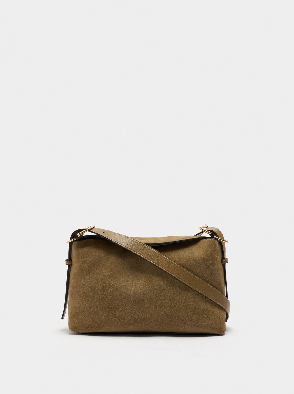 Mala tiracolo com pele