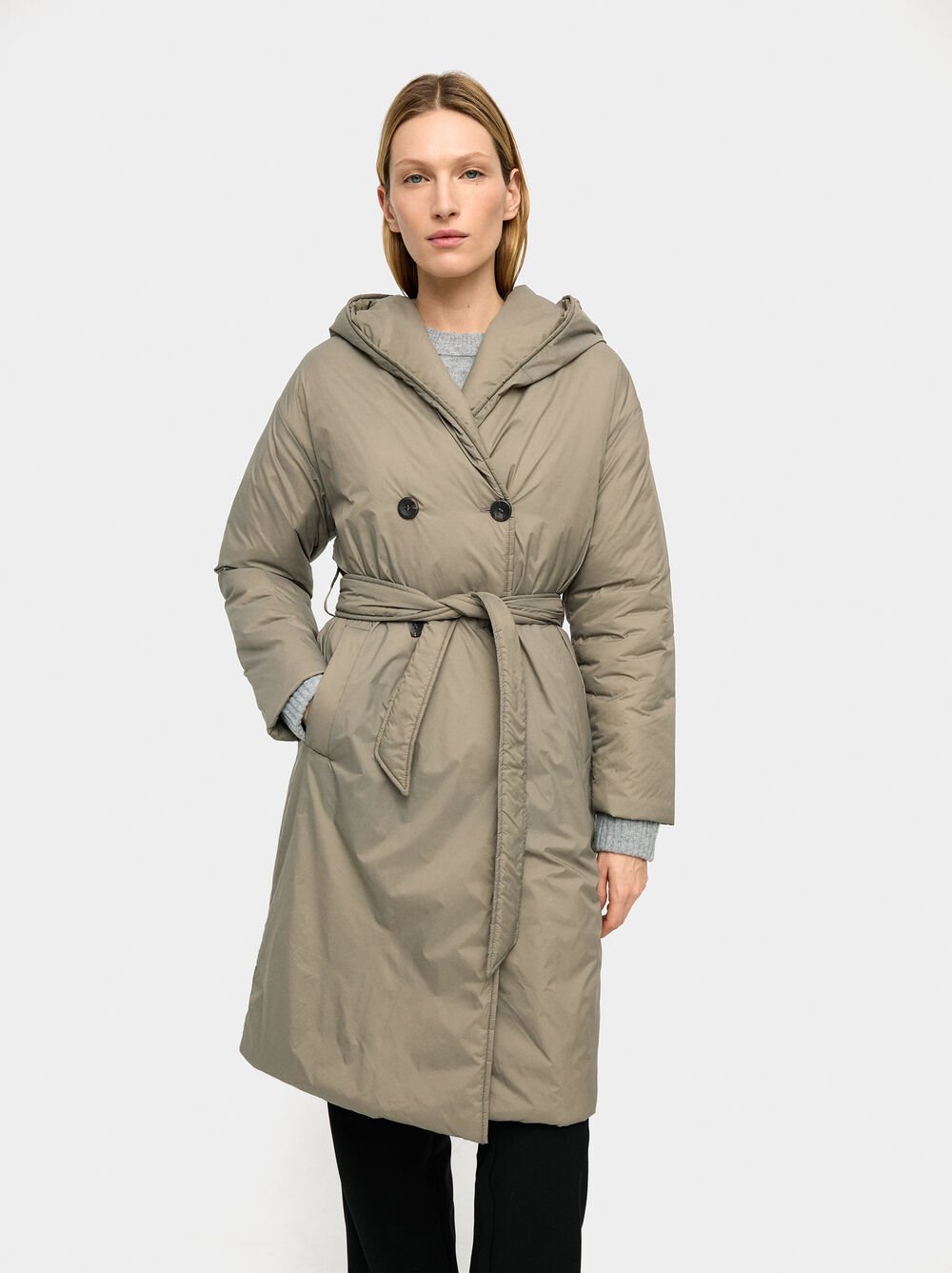 Casaco acolchoado cruzado