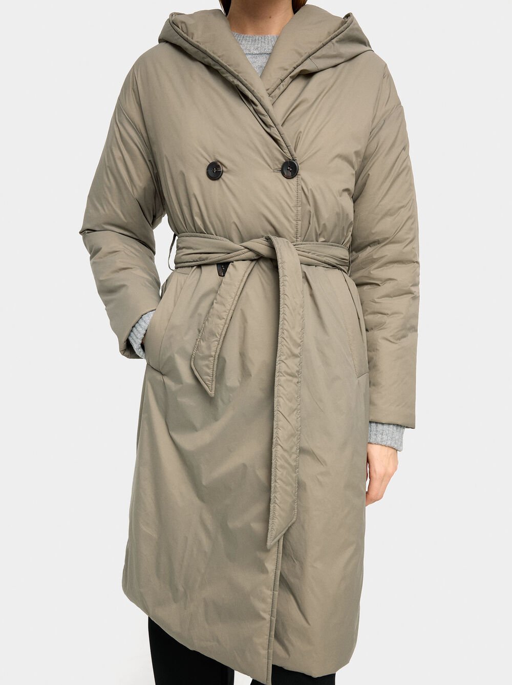 Casaco acolchoado cruzado