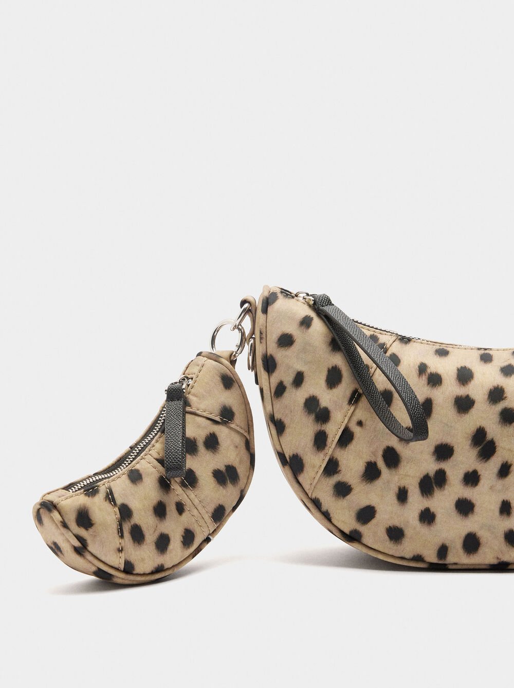 Mala tiracolo de nylon estampado animal