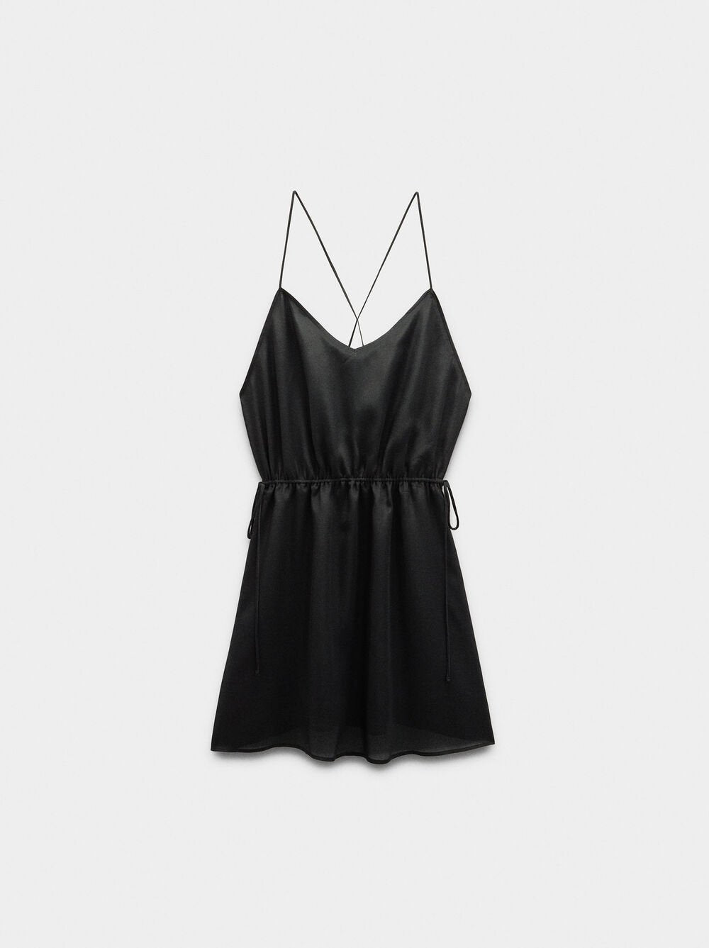 Vestido curto mistura de seda