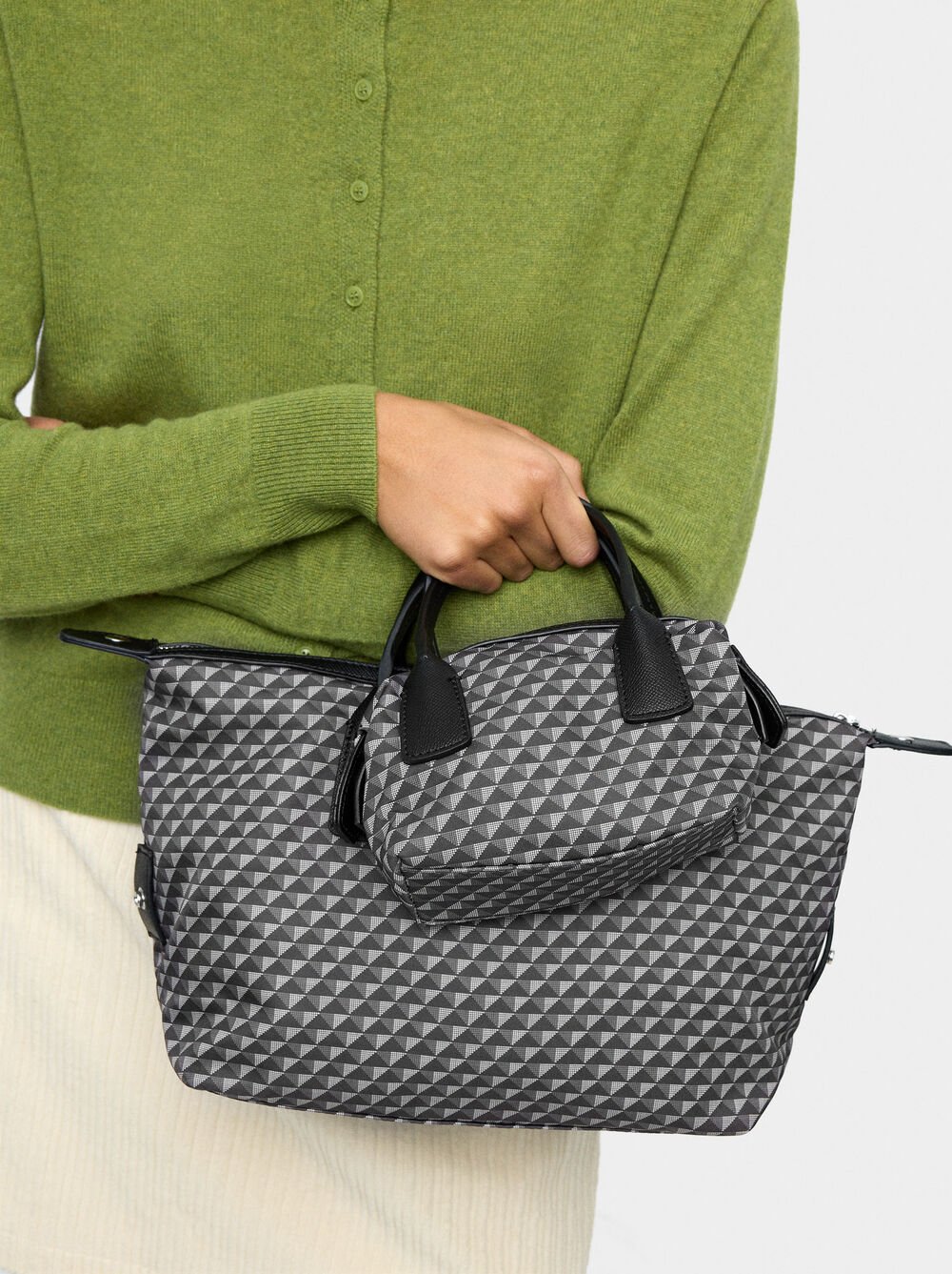 Mala tiracolo estampada de nylon