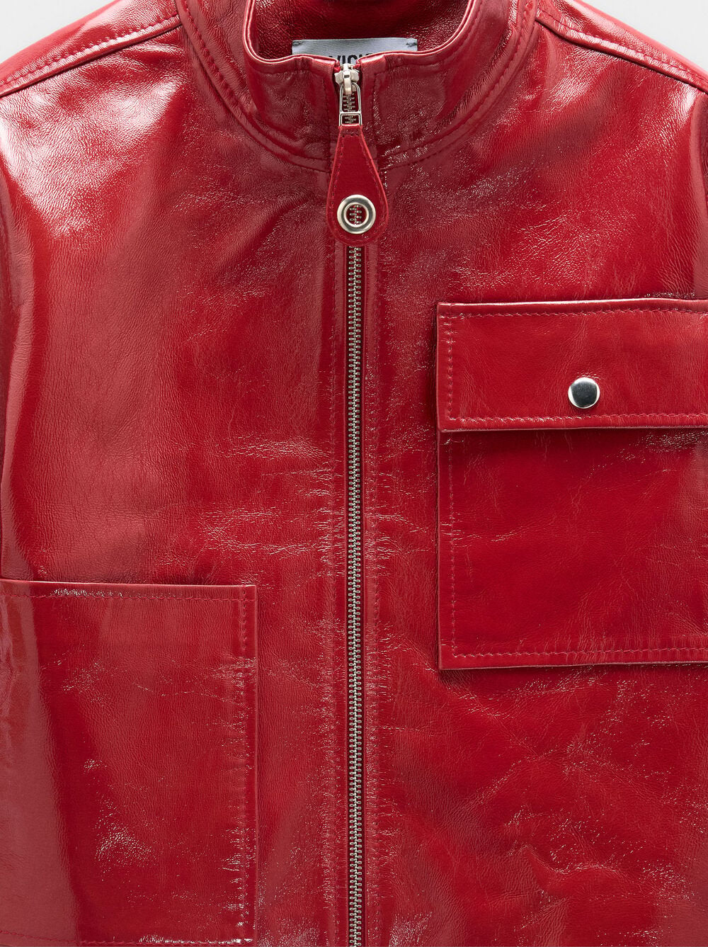 Casaco de pele com fecho de correr