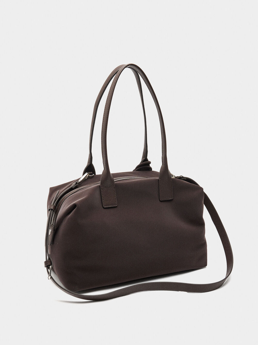 Mala shopper de textura suave com penduro