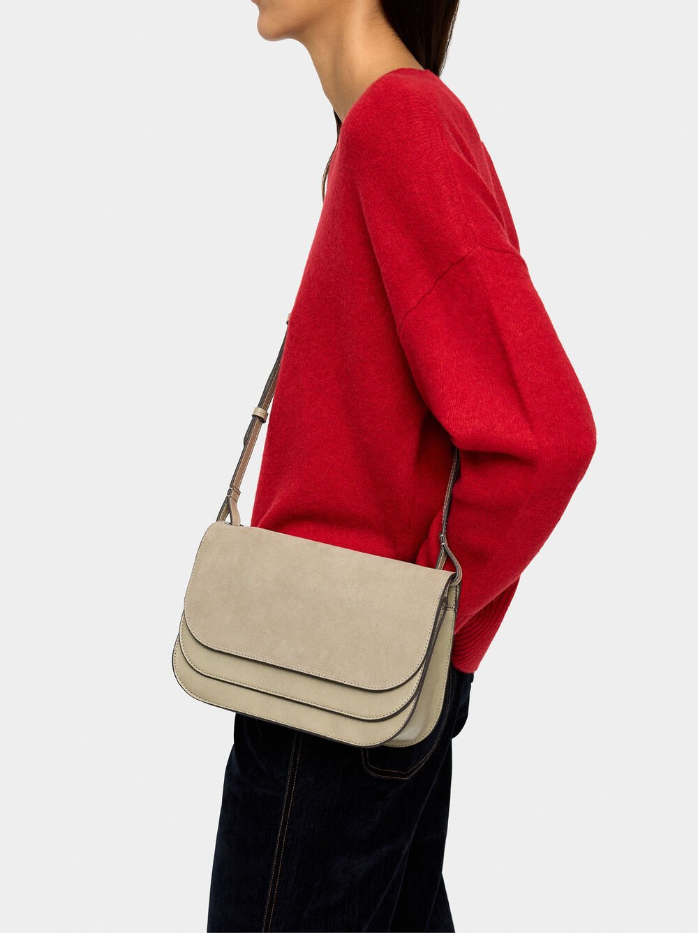 Mala tiracolo com aba dupla