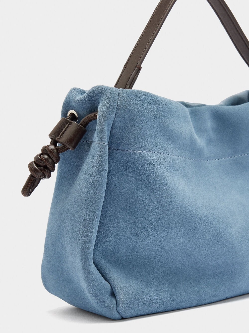 Mala de mão com pele camurça