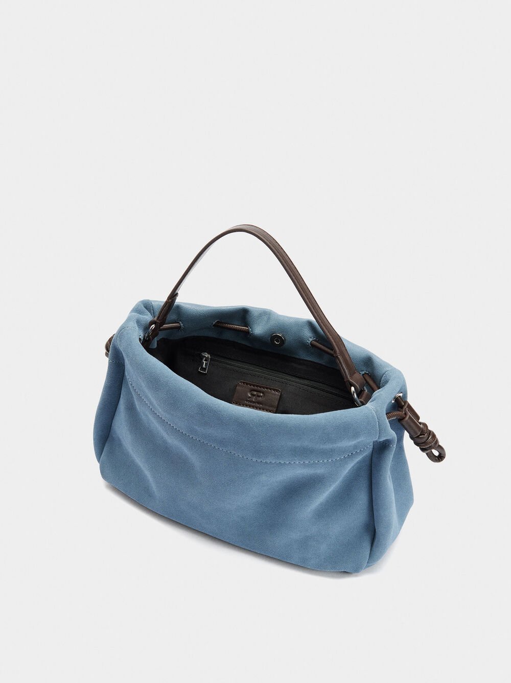 Mala de mão com pele camurça