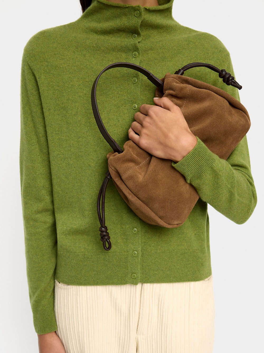 Mala de mão com pele camurça