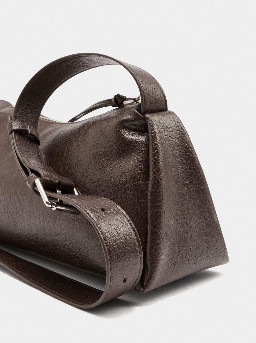 Mala tiracolo efeito craquelê