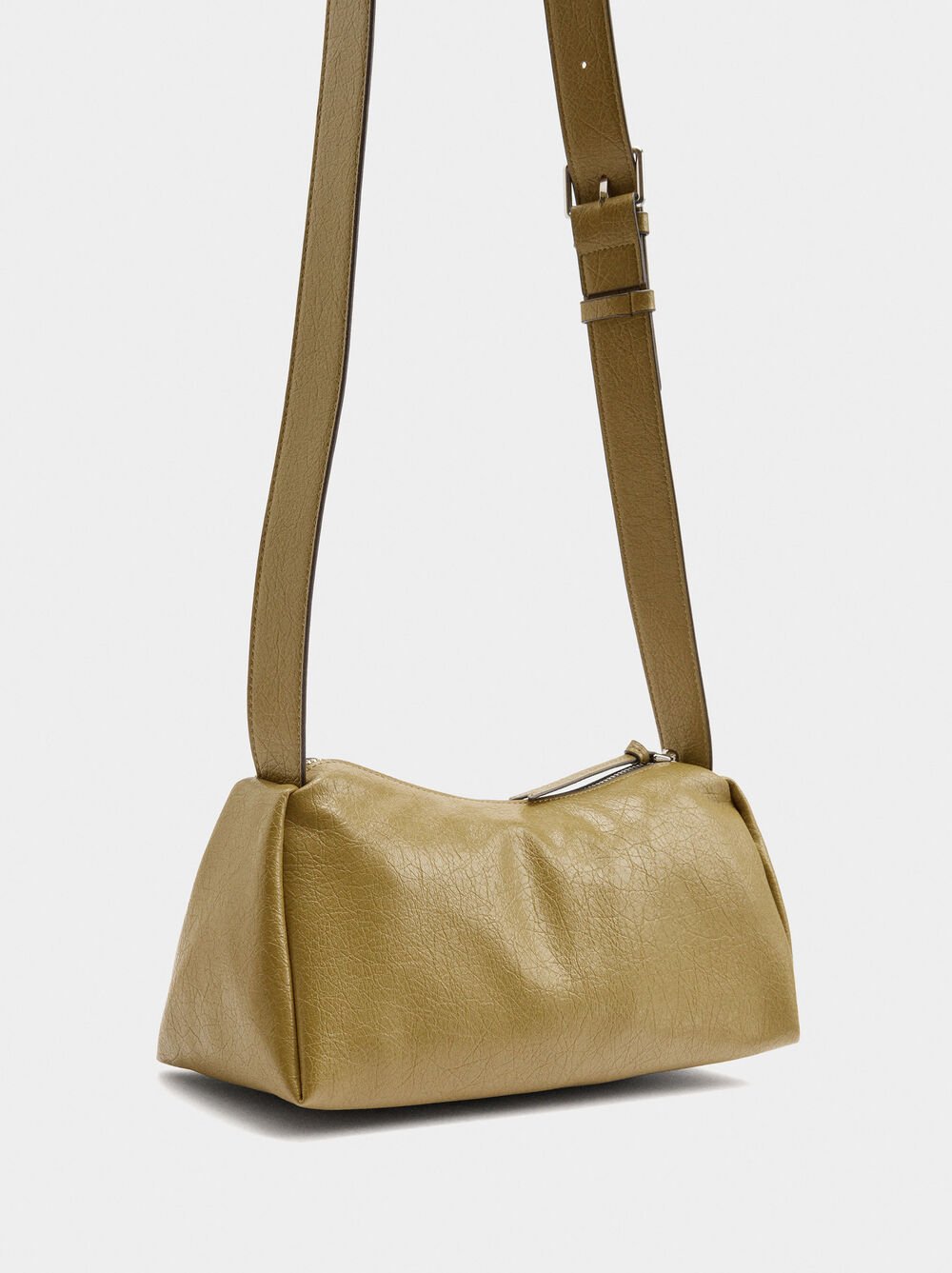 Mala tiracolo efeito craquelê