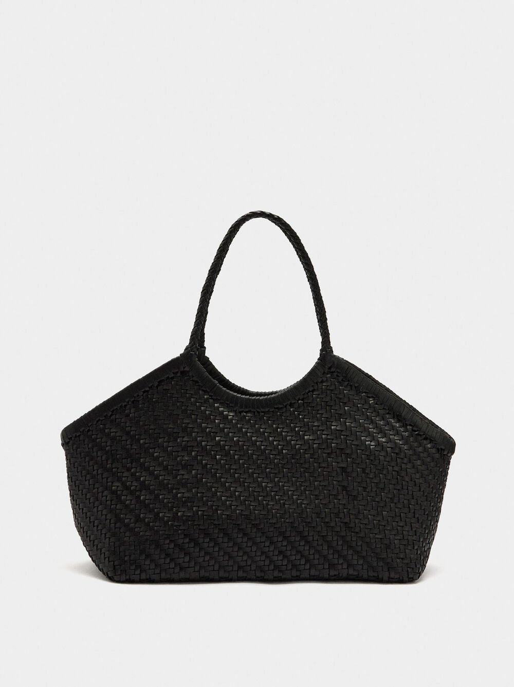 Mala shopper de pele entrançada