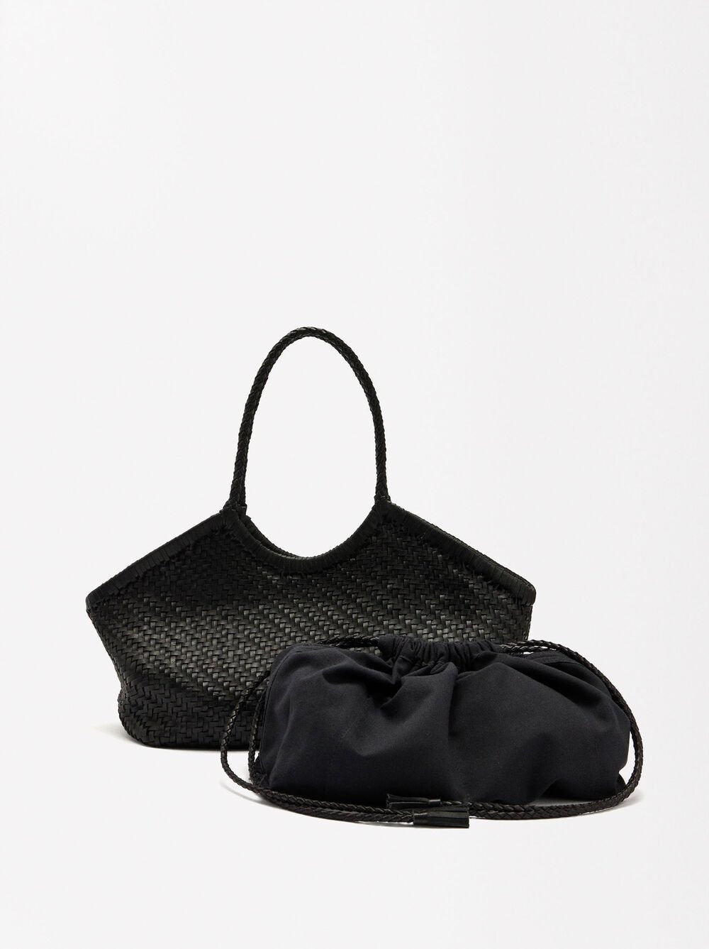 Mala shopper de pele entrançada