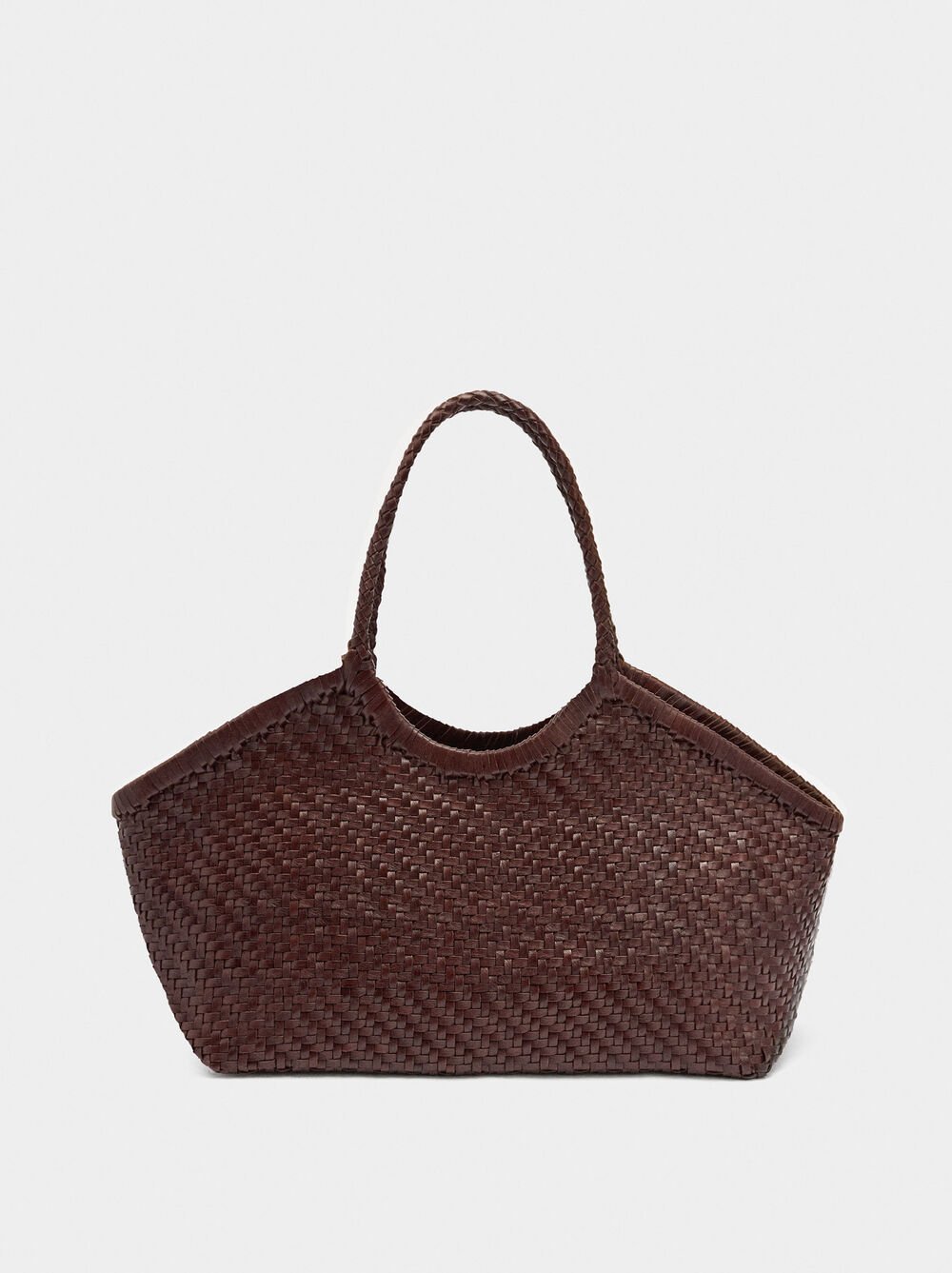 Mala shopper de pele entrançada