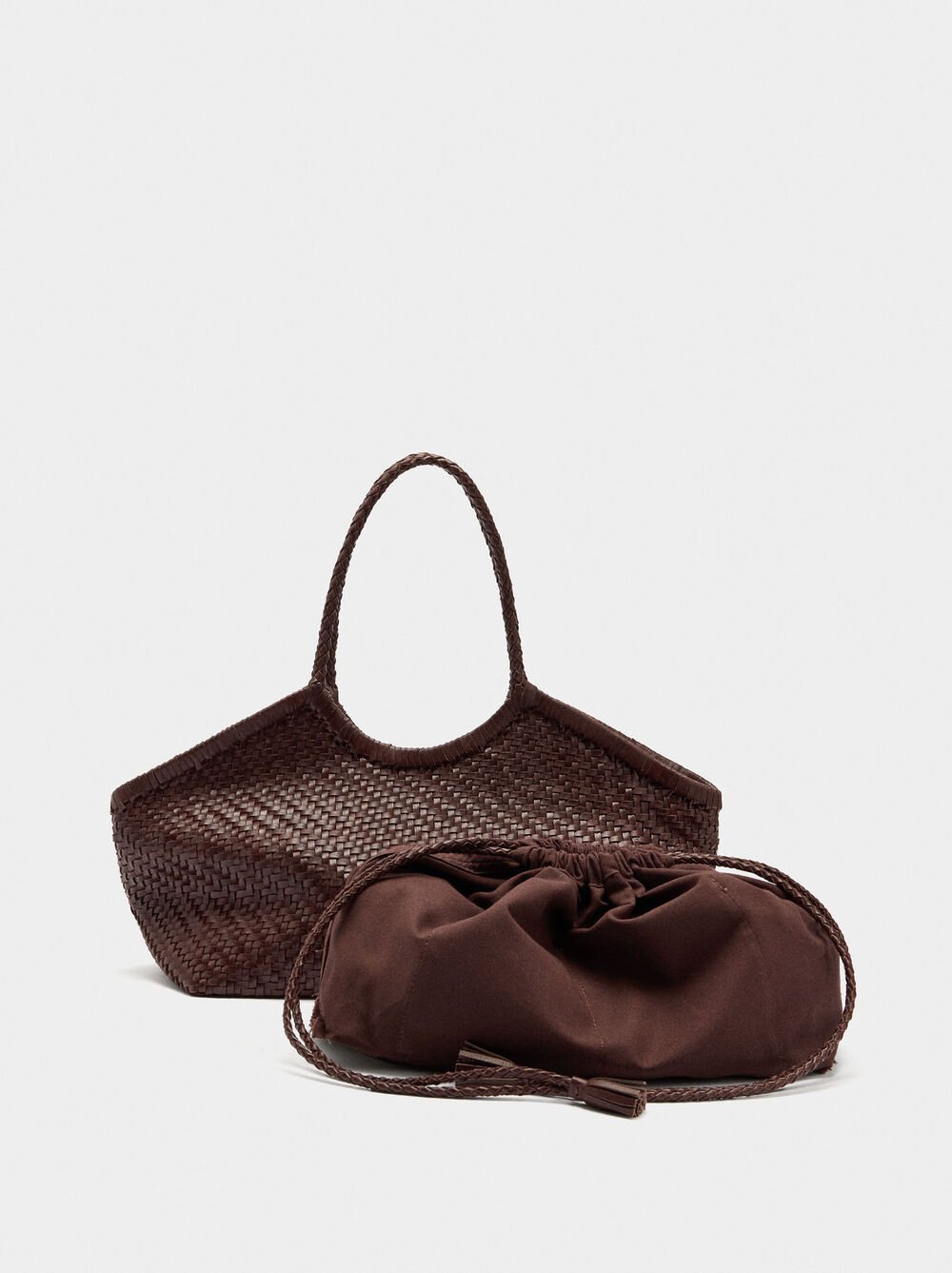 Mala shopper de pele entrançada