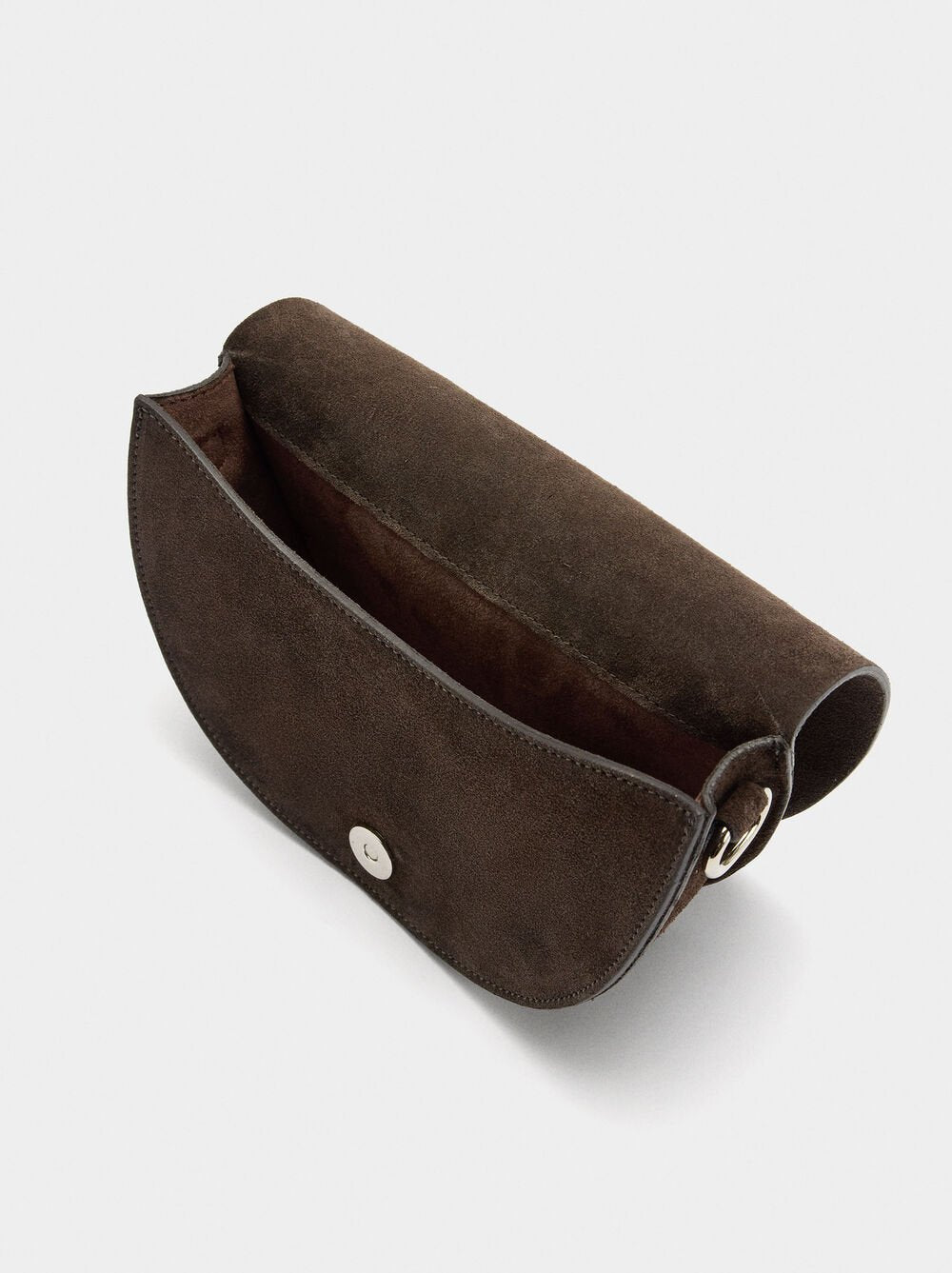 Mala tiracolo de camurça com aba