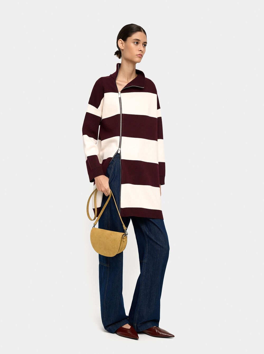 Vestido de malha às riscas