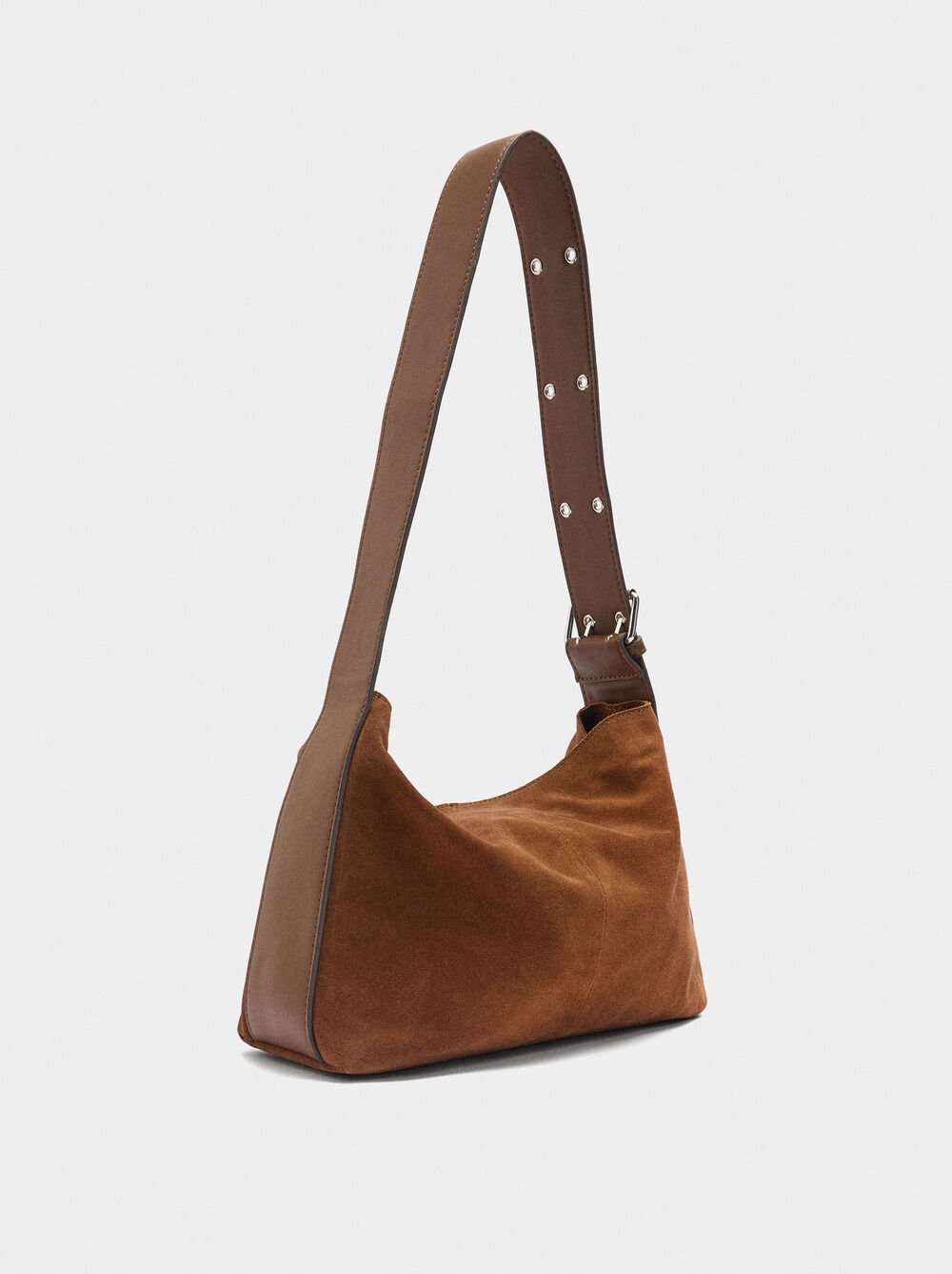 Mala de ombro de pele camurça M