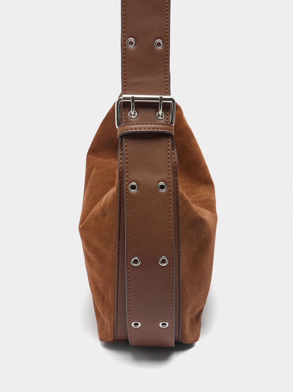 Mala de ombro de pele camurça M